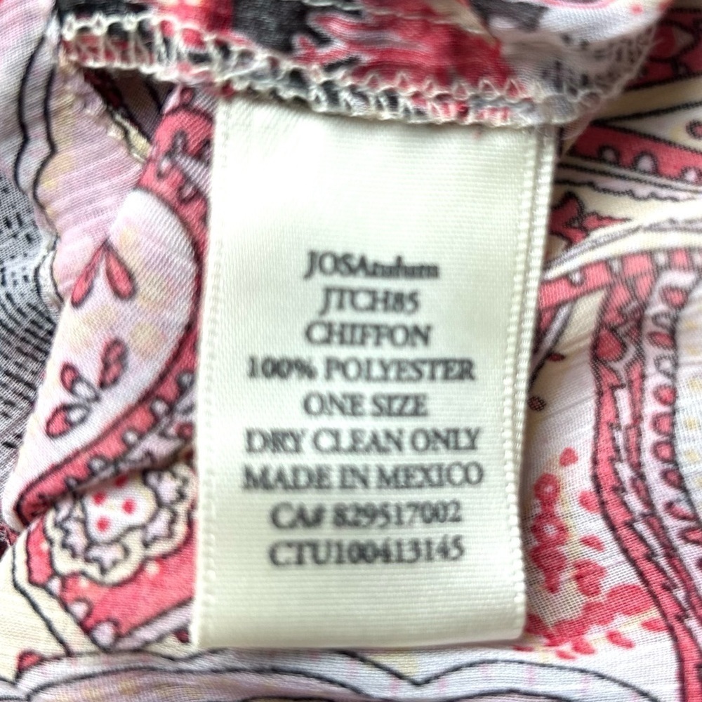 JOSA TULUM chiffon beach dress coverup red paisley pattern print - Picture 4 of 8